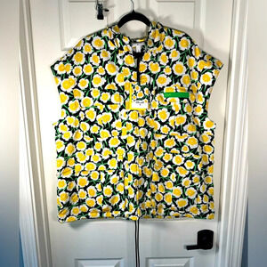 Diane Von Furstenburg DVF X Target Packable Nylon Yellow Hooded Vest Size XLarge